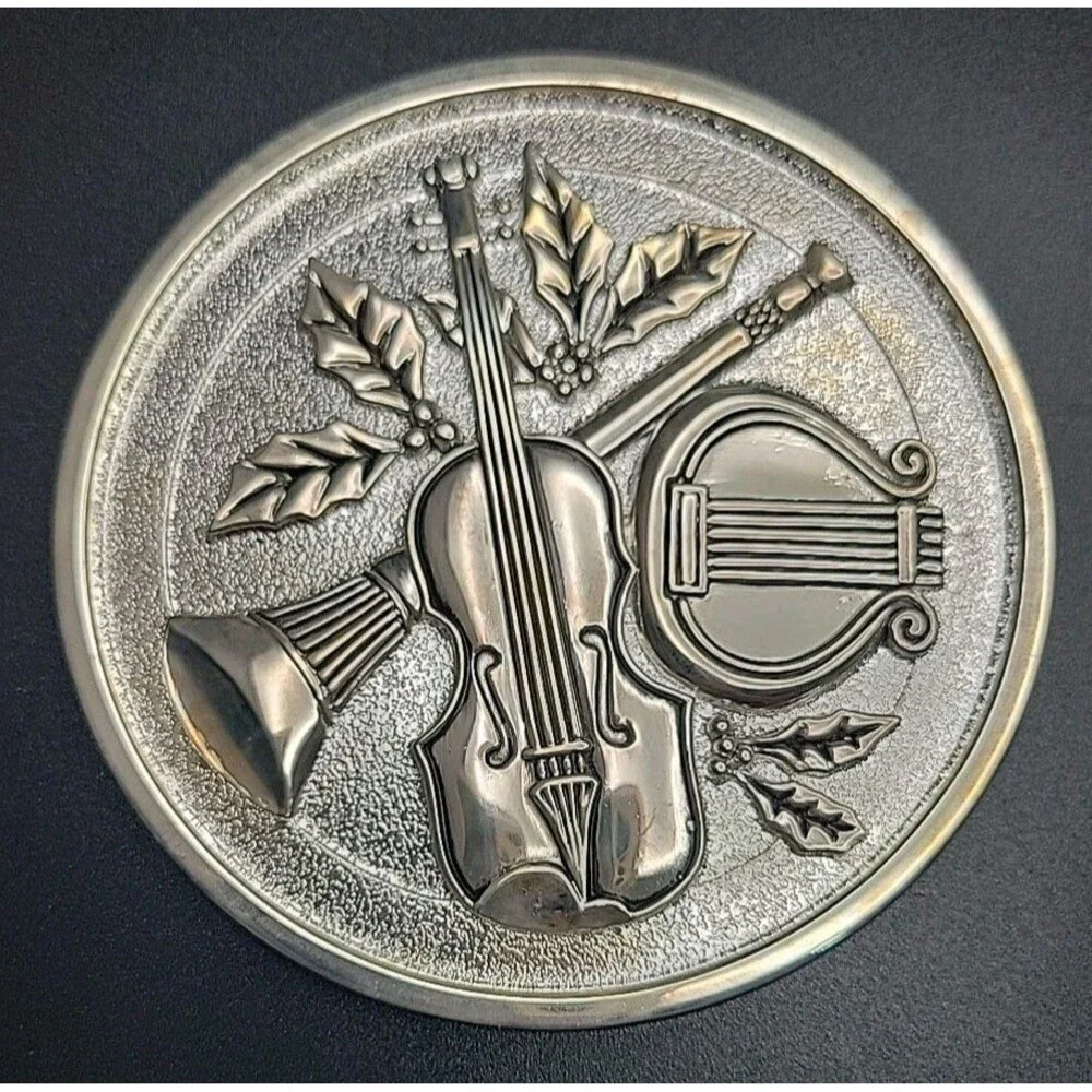 Vintage Bombay Company Silver Classical Suite Coasters Set of 4 Godinger Music